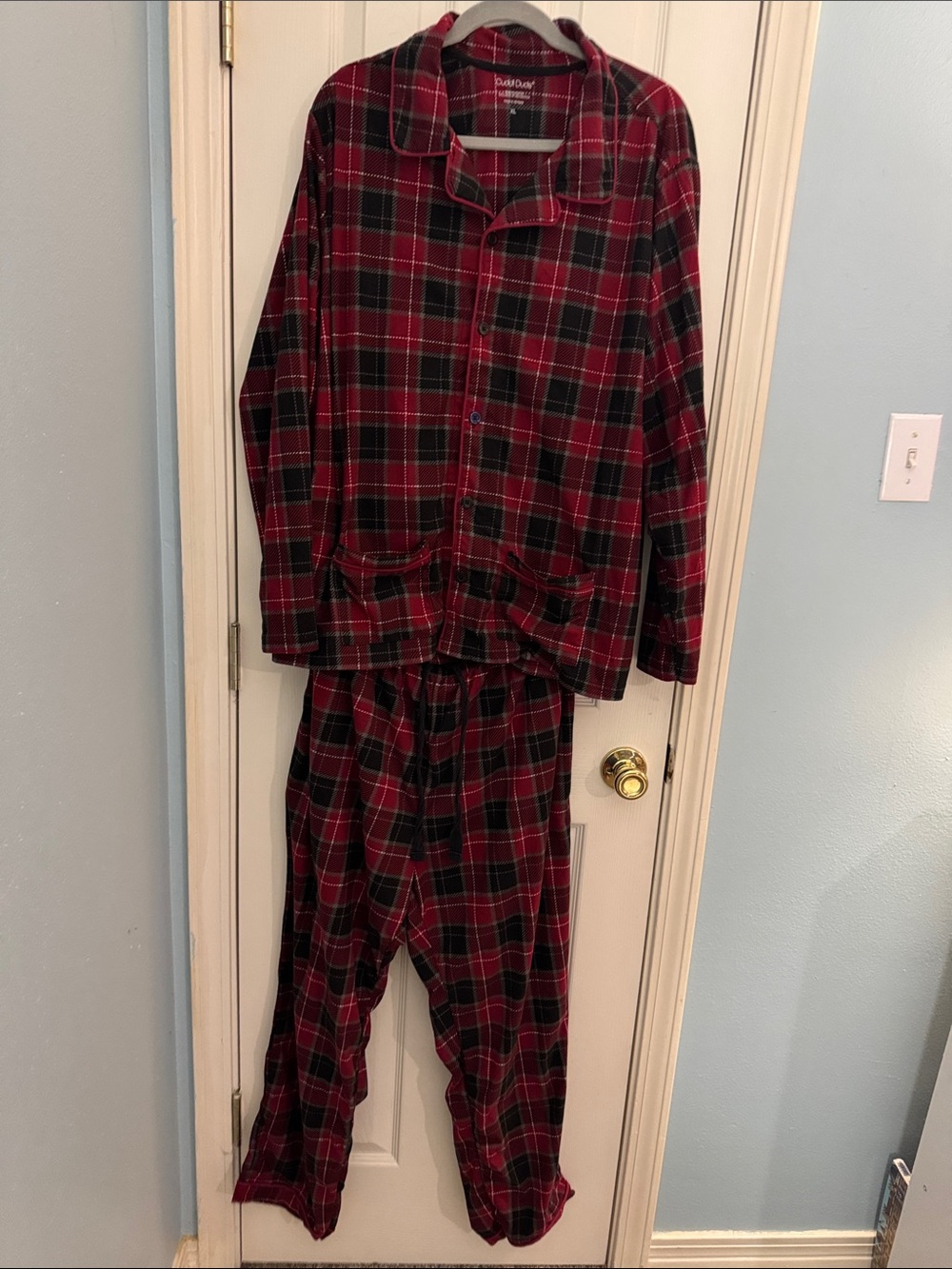 Women’s Cuddl Duds Red and Black Plaid Pajama Set